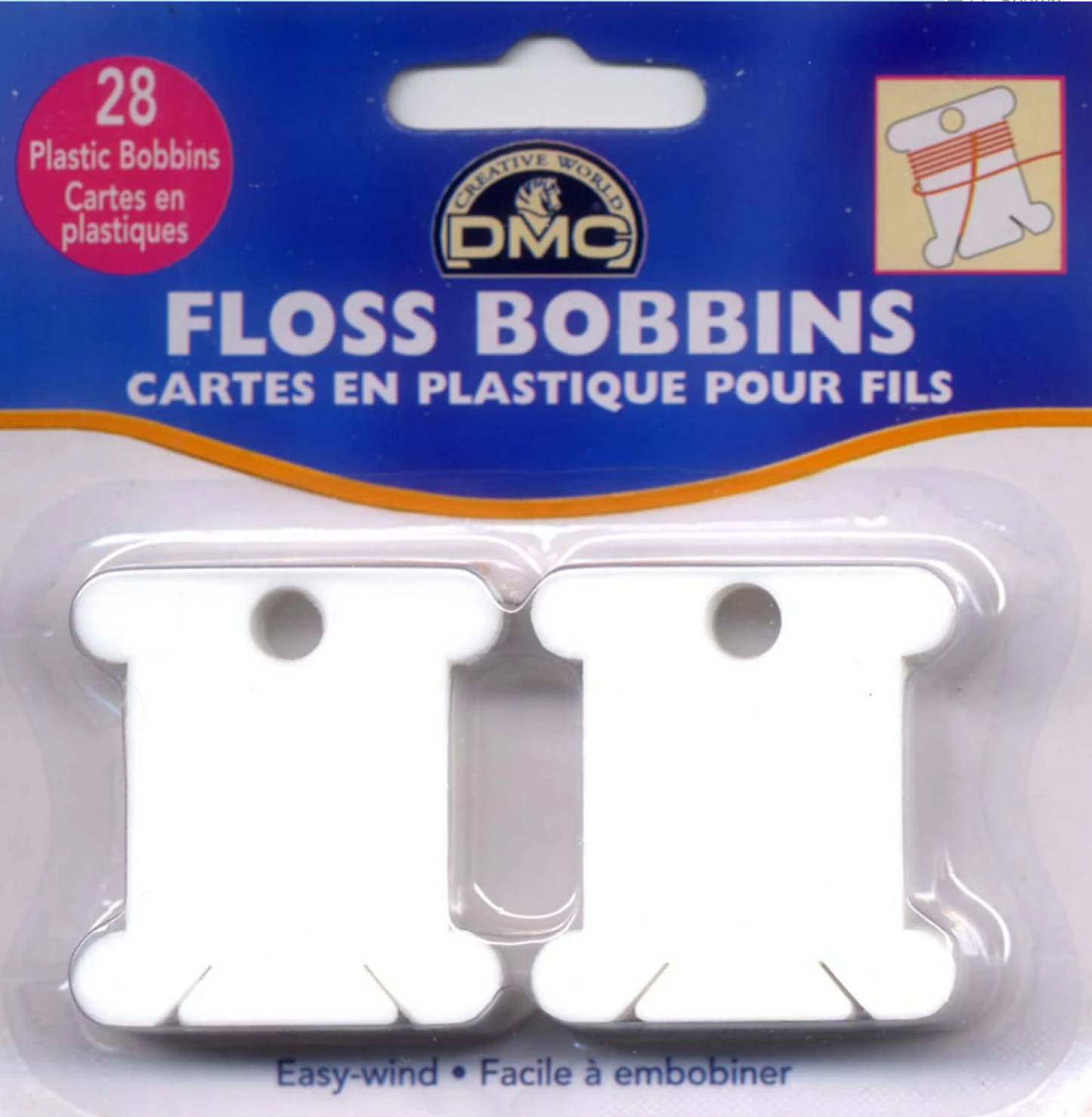 DMC Plastic Floss Bobbins 28ct