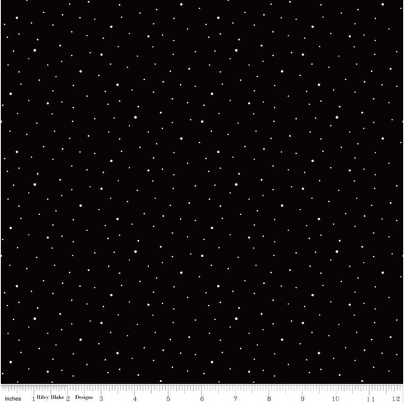Dapple Dot Color Black Yardage for RBD- C640 BLACK - PRICE PER 1/2 YARD