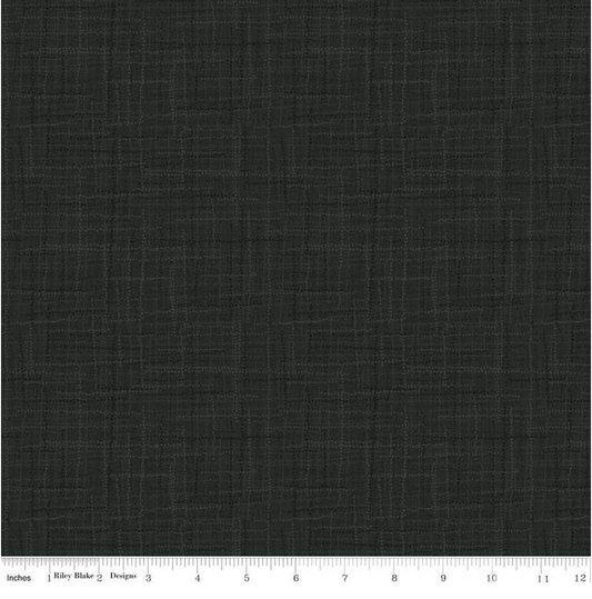 Grasscloth Cottons Black Yardage for RBD-C780 BLACK - PRICE PER 1/2 YARD