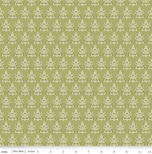 Glisten Trees Olive Yardage for RBD - C16225 OLIVE - PRICE PER 1/2 YARD