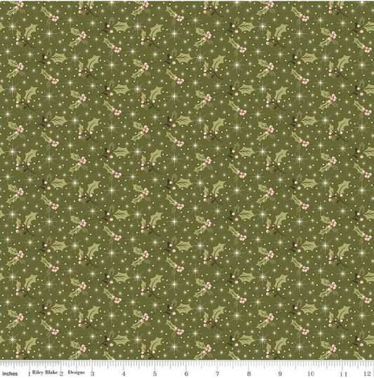Glisten Holly Green Yardage for RBD - C16224 GREEN - PRICE PER 1/2 YARD