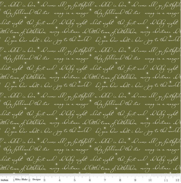 Glisten Text Green Yardage for RBD - C16226 GREEN - PRICE PER 1/2 YARD