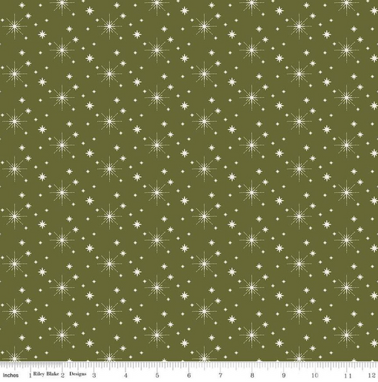 Glisten Stars Green Yardage for RBD - C16227 GREEN - PRICE PER 1/2 YARD