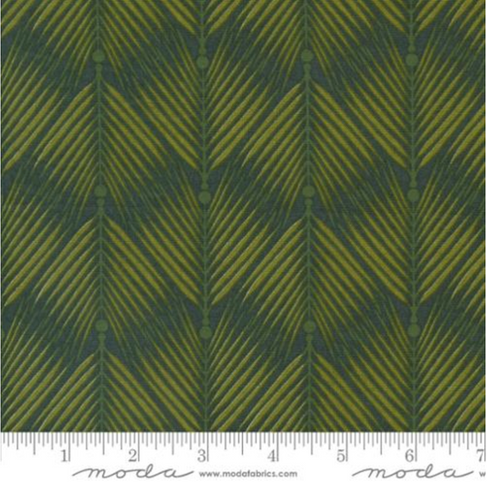Pine Valley Stripe Leaves Geometric Mistletoe Yardage for Moda - 30745 17  - PRICE PER 1/2 YARD