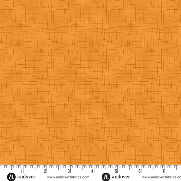 Retro Stitch Orange Yardage for Andover - A-1527-O1 - PRICE PER 1/2 YARD