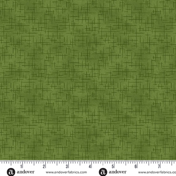Retro Stitch Olive Yardage for Andover - A-1527-G1 - PRICE PER 1/2 YARD