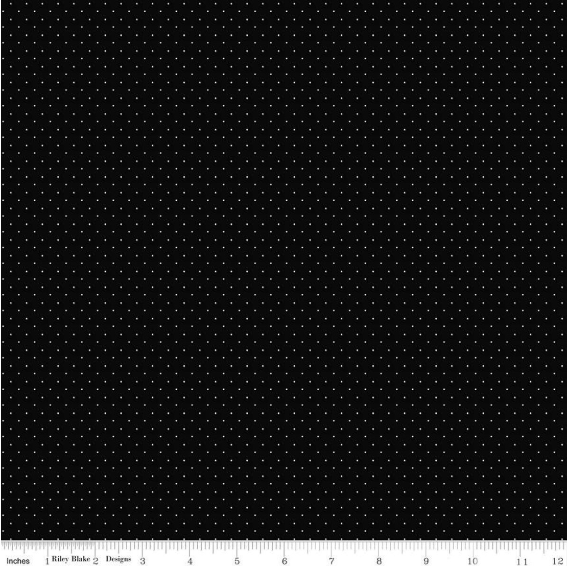 American Jane Pindots Black Yardage for RBD- C840 BLACK - PRICE PER 1/2 YARD
