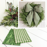 Vintage Charm Bow - Green Plaid