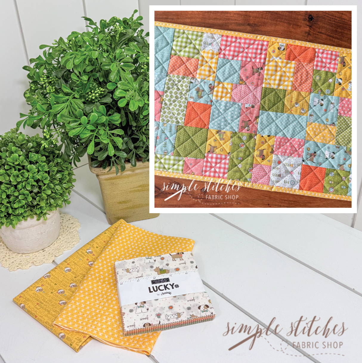 Mini Brick Road Table Runner- Dog names Backing