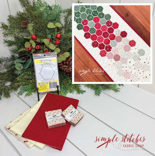 Christmas Hexie Charm Runner Kit