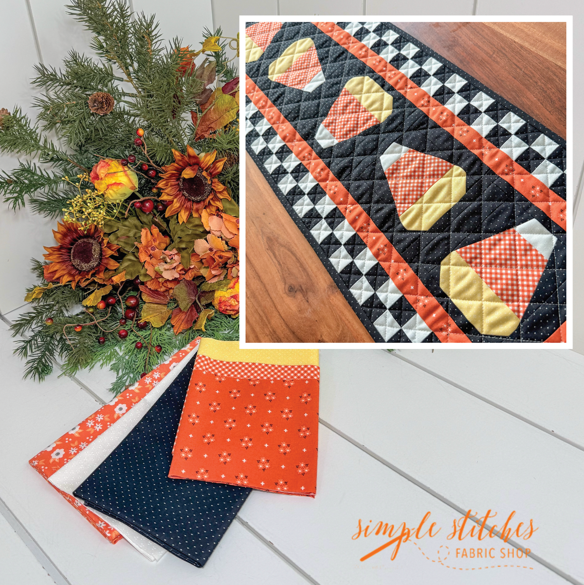 Candy Corn Season Runner Kit- Orange Backing