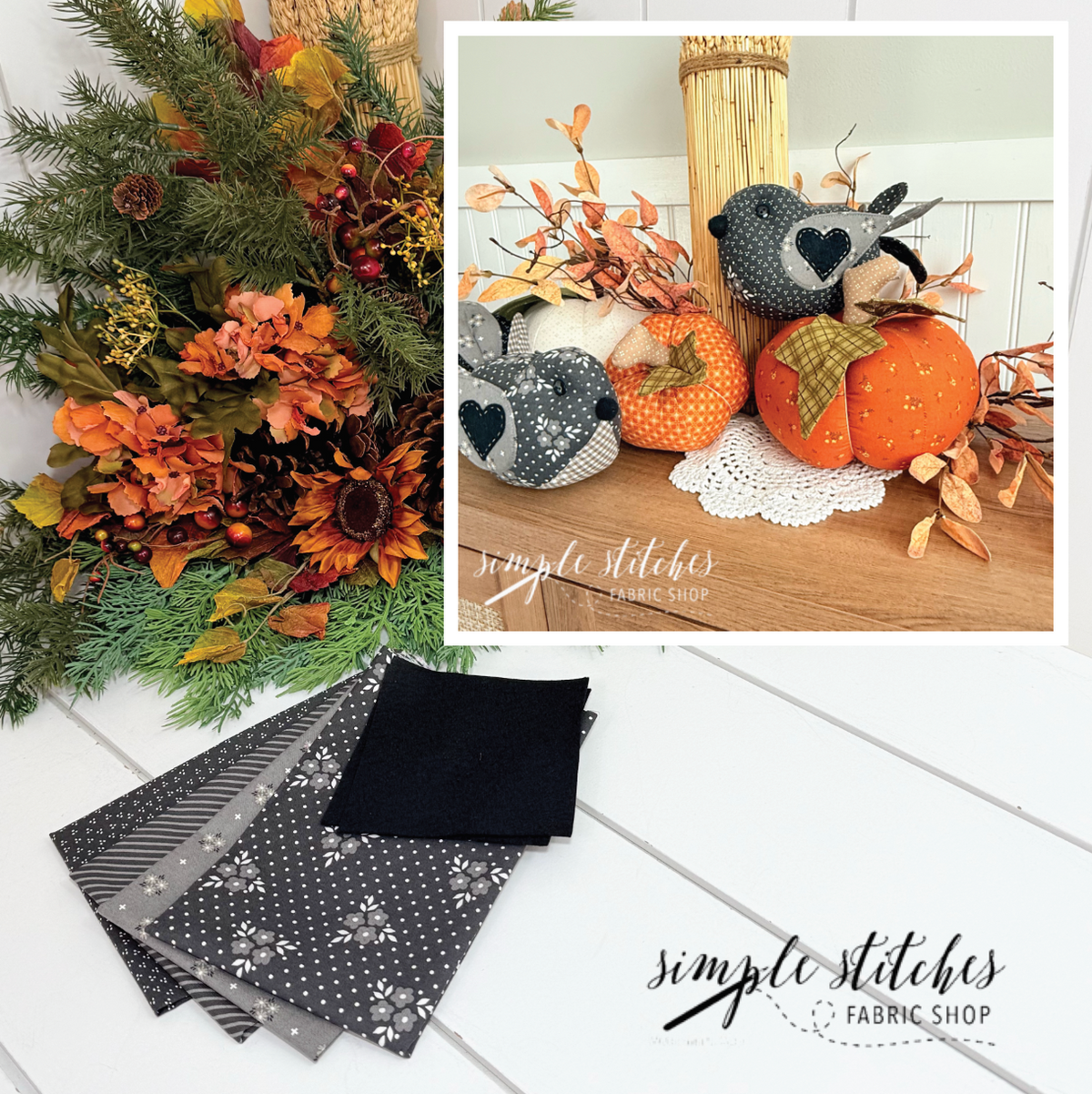 Black Birds (Love Birds) Kit - Sunbonnet