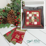 Candlelight Christmas Seasonal Patch Pillow