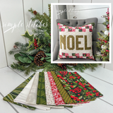 Patchwork Noel Pillow Kit - Swirl Backing