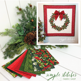 Joy Wreath Mini Quilt Kit - Green Backing