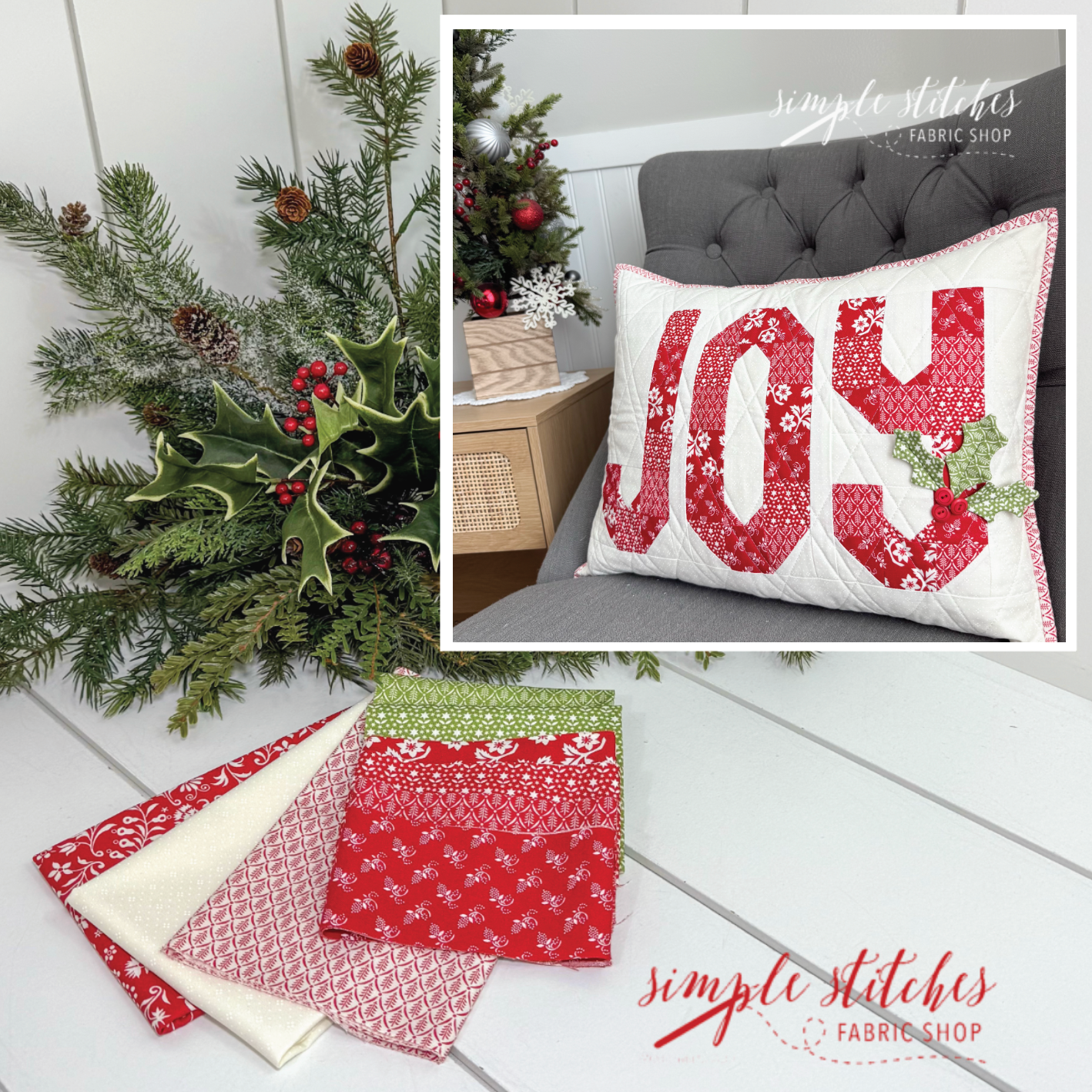 Joyful Pillow Kit - Flowers Backing