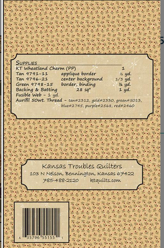 Summer Fields Paper Pattern by Kansas Troubles Quilters