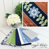 Edelweiss Runner -  Large Navy Floral Backing