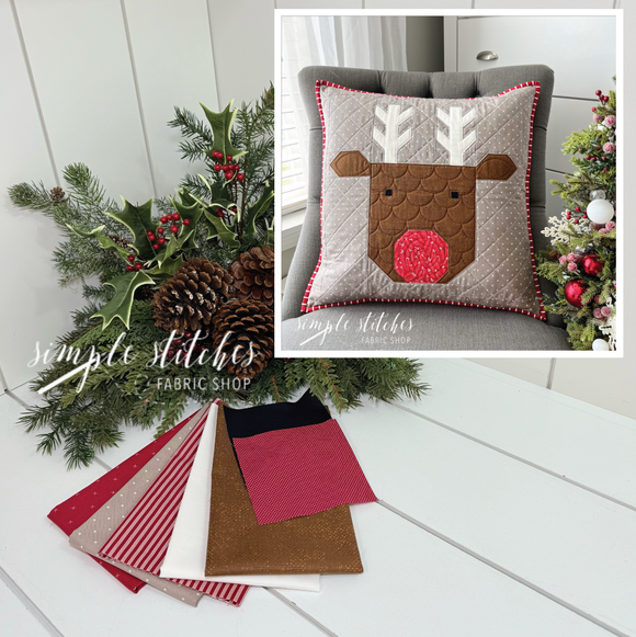 Reindeer Xing Pillow Kit - Plaid Binding
