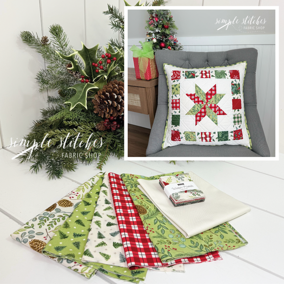 Festive Star Pillow - Pine Cone Backing