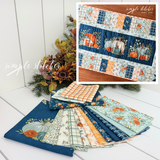 Navy Around the Edge Runner - Navy Pumpkin Backing