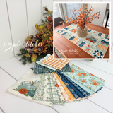 White Around the Edge Runner - Navy Leaf Backing