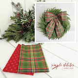 Vintage Charm Bow - Green Gingham