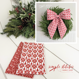 Vintage Charm Bow -Red Snowflakes