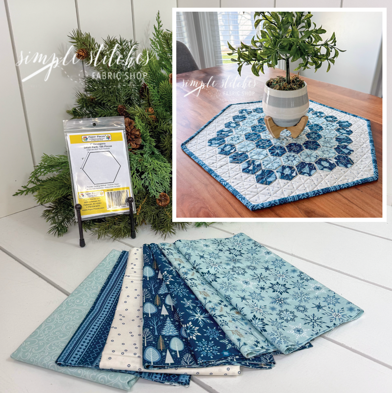 Winter Magic Hexie Topper Kit