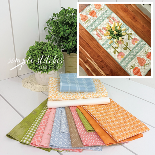 Easter Garden Runner- Blue Binding