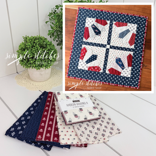 Corner Dresdens Mini Quilt - Floral Backing