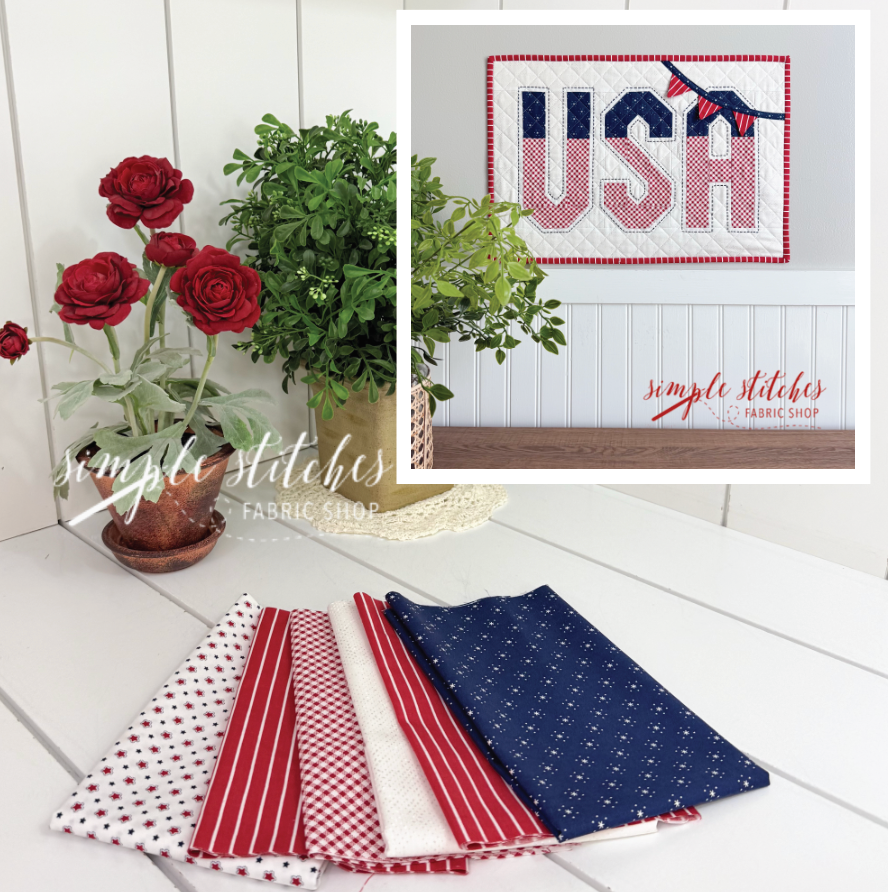 Vintage USA Pillow Kit - Stars Backing