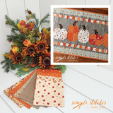Bountiful Pumpkins In A Row Runner Kit -Cream Backing
