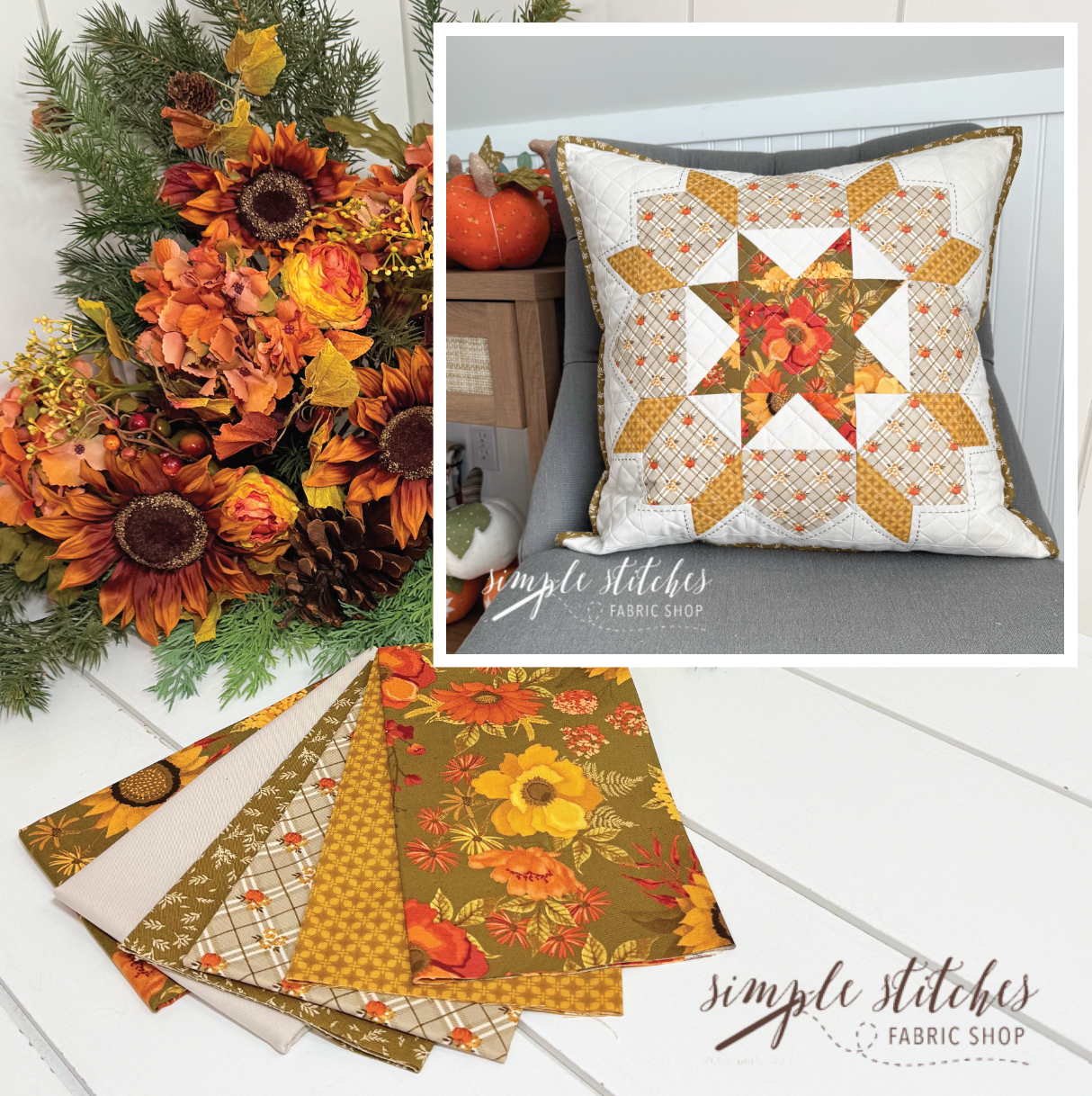 Swoon Sixteen Pillow Kit - Green Backing