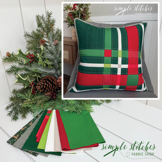Upscale Plaid Pillow Kit - Green Backing
