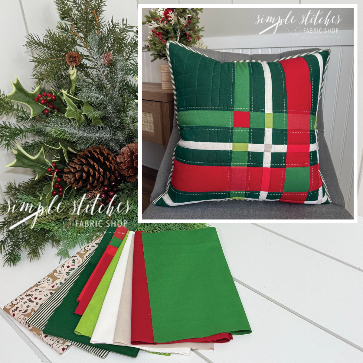Upscale Plaid Pillow Kit - Cream Backing