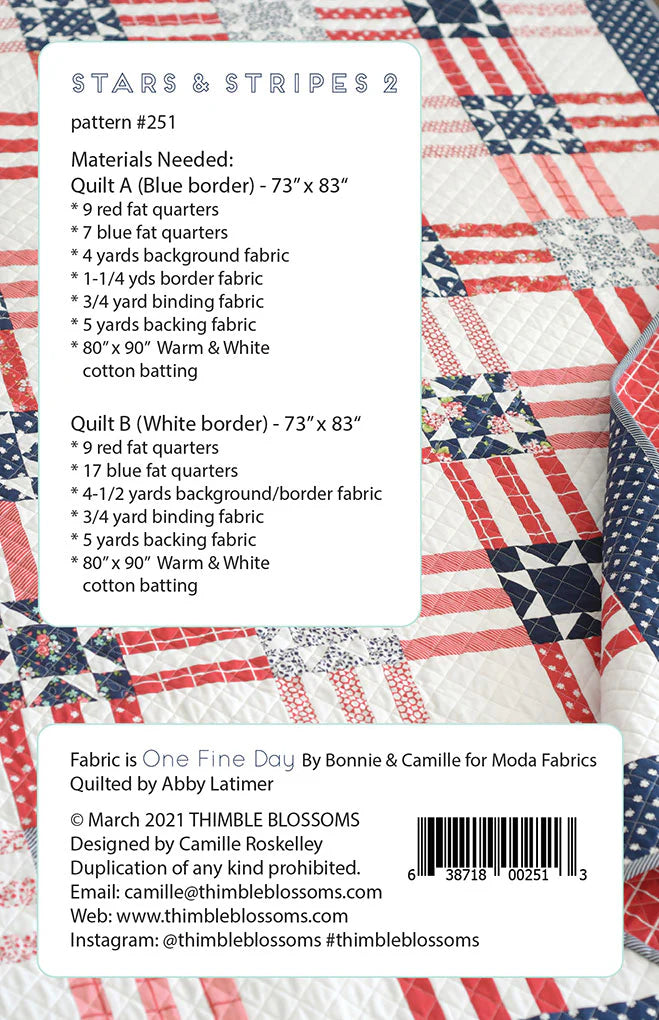 Stars and Stripes 2 Paper Pattern by Camille Roskelley No I