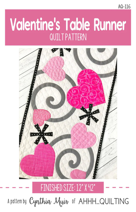 Valentine Table Runner Pattern by Ahhh Quilting