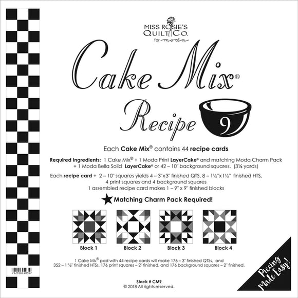 Cupcake Recipe 9 - Miss Rosie's Quilt Co CM9