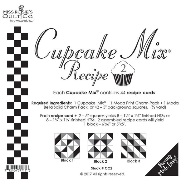 Cupcake Recipe 2 - Miss Rosie's Quilt Co CC2