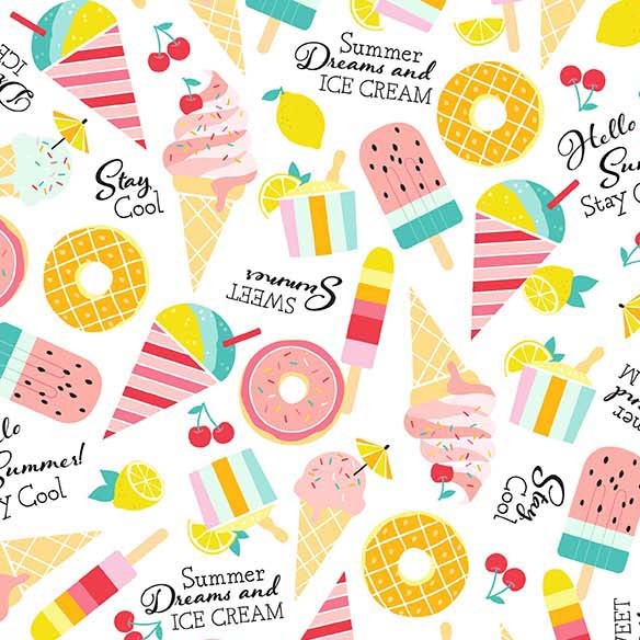 Hello Summer Summer Crush White Ydg for Michael Miller - CX11171-WHIT-D - PRICE PER 1/2 YARD