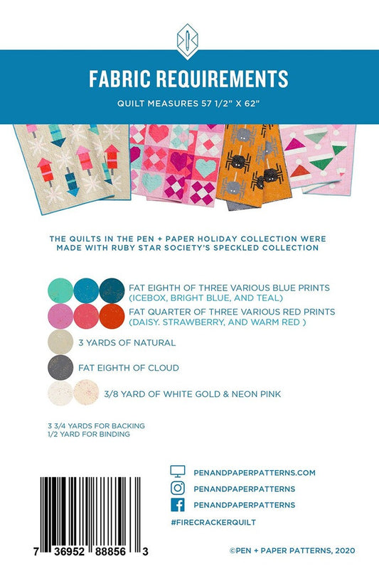 Firecracker Quilt Pattern by Pen Paper Patterns