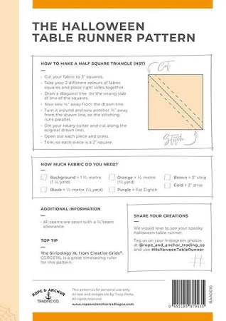 The Halloween Table Runner Pattern