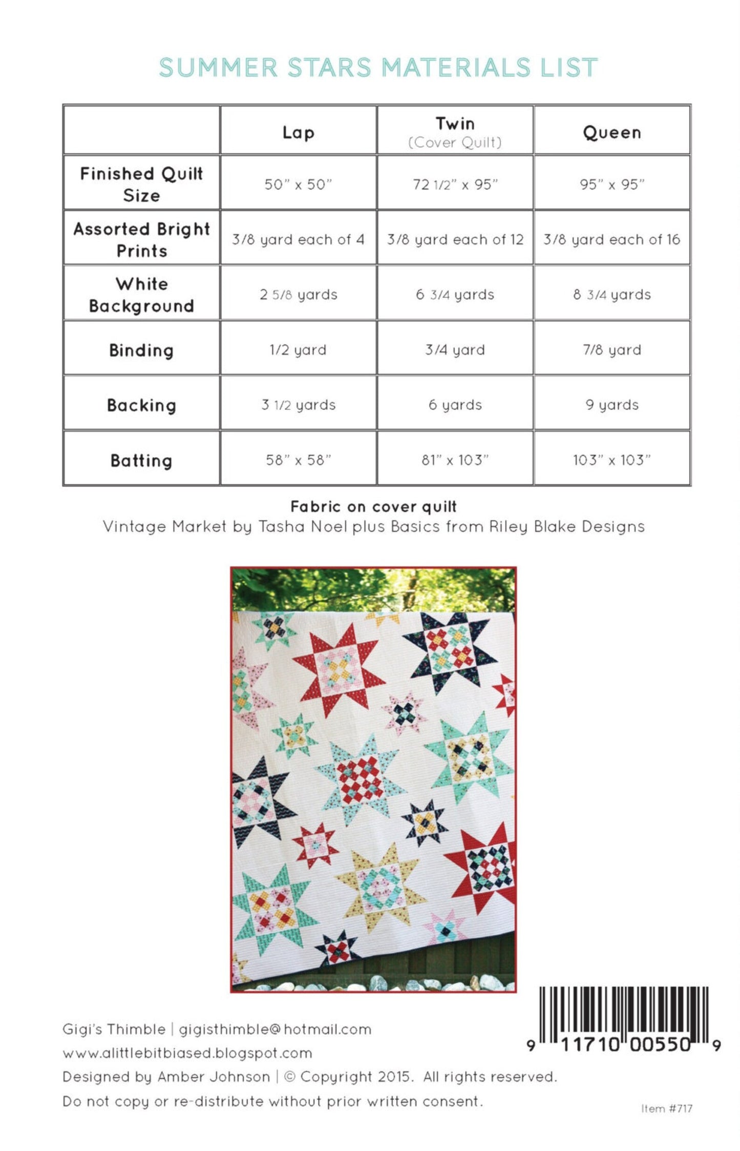 Summer Stars Pattern by Gigi's Thimble
