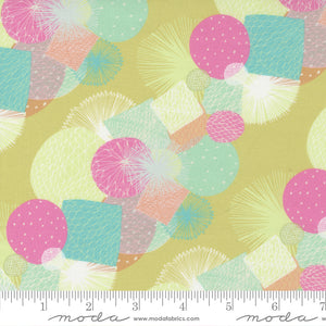 Soiree Fan Frill Geometrics Lime Yardage for Moda - 13371 22 - PRICE PER 1/2 YARD