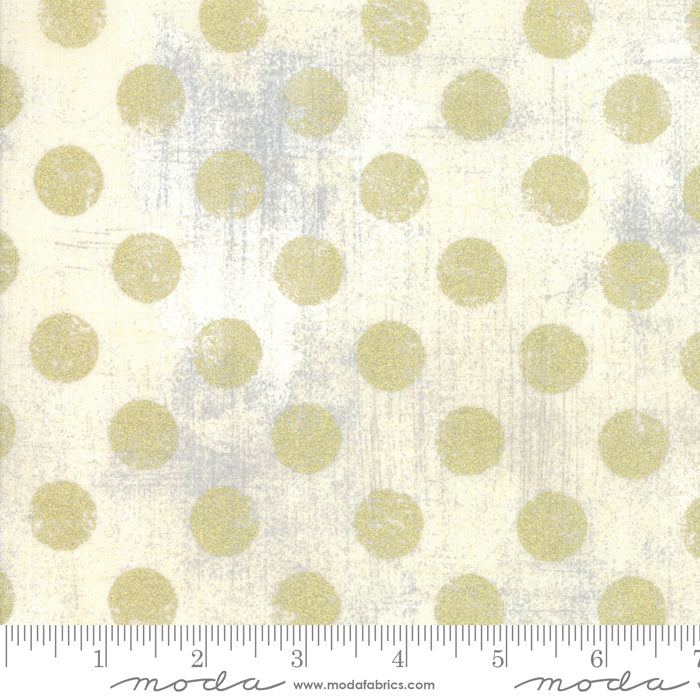 Grunge Hits The Spot Cream Metallic Yardage for Moda - 30149 270M  - PRICE PER 1/2 YARD