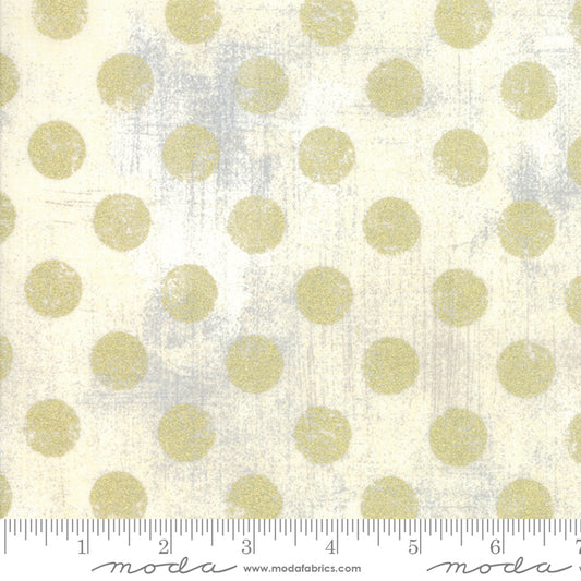 Grunge Hits The Spot Cream Metallic Yardage for Moda - 30149 270M  - PRICE PER 1/2 YARD