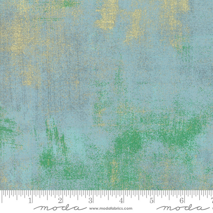 Grunge Blue Metallic Yardage for Moda - 30150 60M  - PRICE PER 1/2 YARD