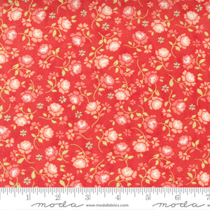 Fresh Fig Favorites Roses Small Floral Red Yardage for Moda - 20416 14 - PRICE PER 1/2 YARD