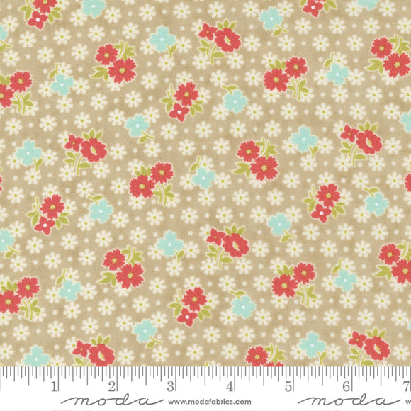 Stitched Bloomers Floral Pebble Yardage by Fig Tree & Co. for Moda - 20432 16 - PRICE PER 1/2 YARD